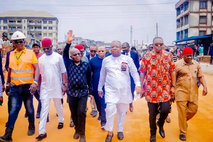 Abia Former Speakers Of PDP, APC Back Gov Otti Over Achievement, Accompany Him To inspect Projects