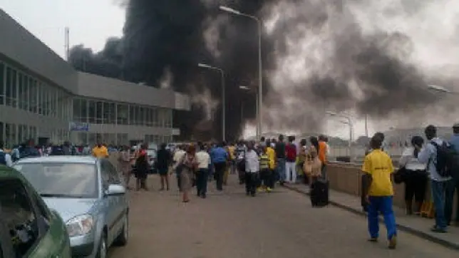 Pandemonium As Fire Erupts At Lagos International  Airport